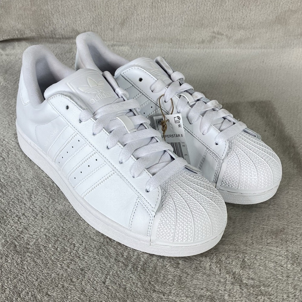 adidas Superstar II Men Shoes Size 12 White Leather Tennis Pickleball JI0080 NEW